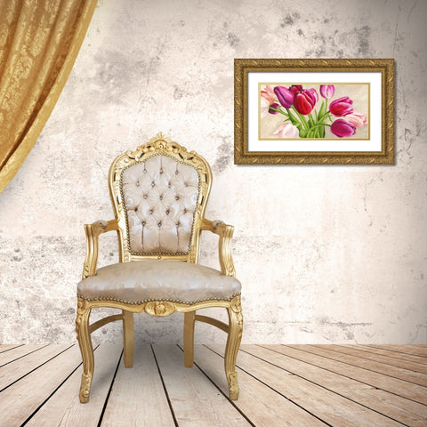 The Bouquet Gold Ornate Wood Framed Art Print with Double Matting by Mei, Silvia