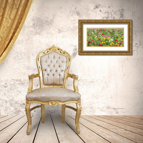 Field of Flowers Gold Ornate Wood Framed Art Print with Double Matting by Mei, Silvia