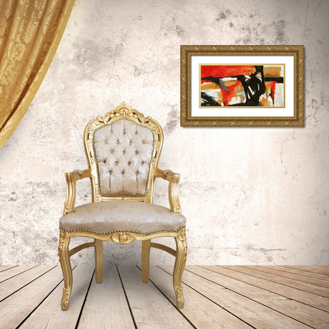 Into the fire Gold Ornate Wood Framed Art Print with Double Matting by Stone, Jim