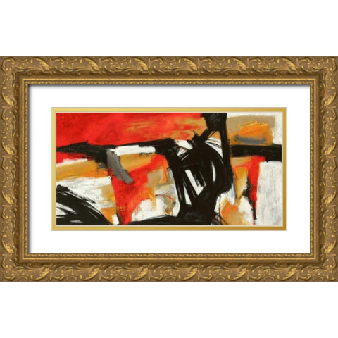 Into the fire Gold Ornate Wood Framed Art Print with Double Matting by Stone, Jim