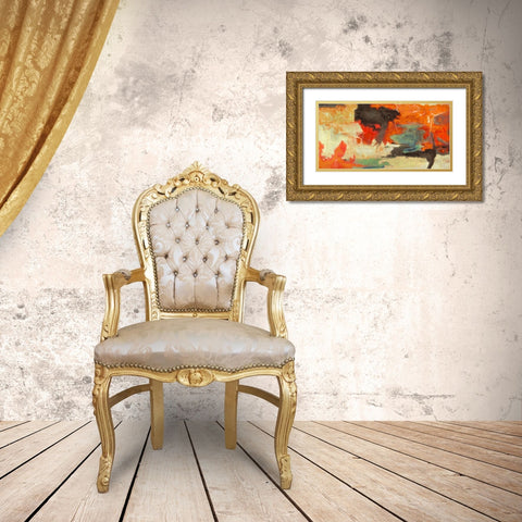 Indian Summer Gold Ornate Wood Framed Art Print with Double Matting by Stone, Jim