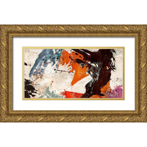 Colors Dancing Gold Ornate Wood Framed Art Print with Double Matting by Stone, Jim