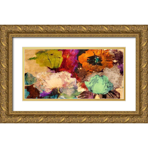 Floating Flowers (detail) Gold Ornate Wood Framed Art Print with Double Matting by Stone, Jim
