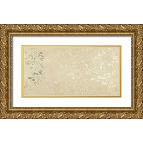 Calligraphy in motion Gold Ornate Wood Framed Art Print with Double Matting by Roja, Steve