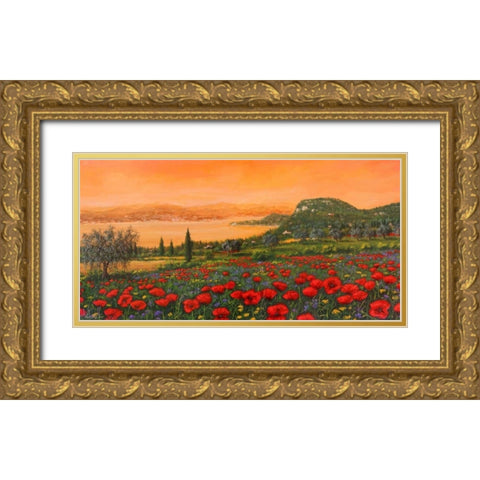 Dalle colline Gold Ornate Wood Framed Art Print with Double Matting by Marzari, Tebo