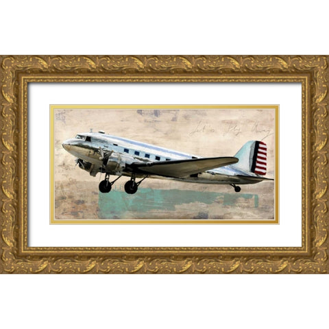 Lets Fly Away Gold Ornate Wood Framed Art Print with Double Matting by Rizzardi, Teo