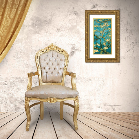 Mandorlo in fiore II Gold Ornate Wood Framed Art Print with Double Matting by Van Gogh, Vincent