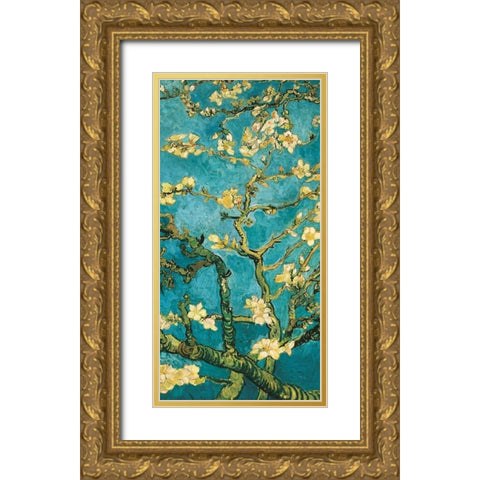 Mandorlo in fiore II Gold Ornate Wood Framed Art Print with Double Matting by Van Gogh, Vincent