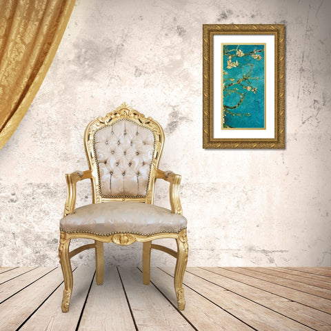 Mandorlo in fiore III Gold Ornate Wood Framed Art Print with Double Matting by Van Gogh, Vincent