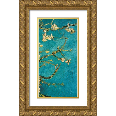 Mandorlo in fiore III Gold Ornate Wood Framed Art Print with Double Matting by Van Gogh, Vincent