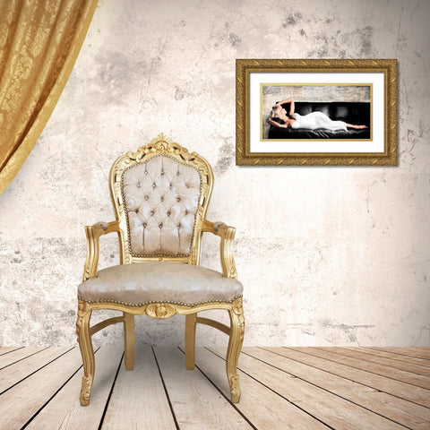 Reclined Beauty I Gold Ornate Wood Framed Art Print with Double Matting by Haal, Van