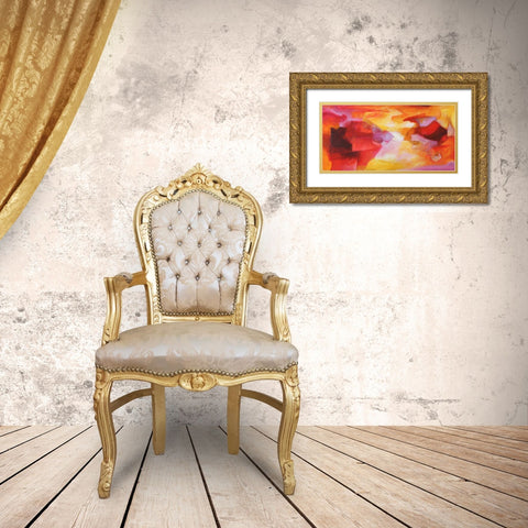 Ipanema Gold Ornate Wood Framed Art Print with Double Matting by Perelli, Teo Vals