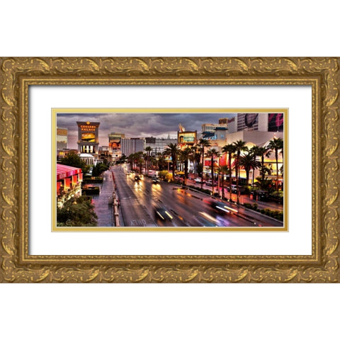 Las Vegas Gold Ornate Wood Framed Art Print with Double Matting by Ratsenskiy, Vadim