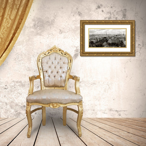 Paris Panorama Gold Ornate Wood Framed Art Print with Double Matting by Ratsenskiy, Vadim