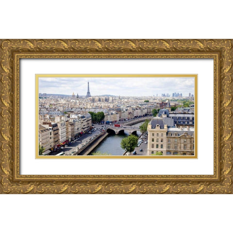 View of Paris Gold Ornate Wood Framed Art Print with Double Matting by Ratsenskiy, Vadim