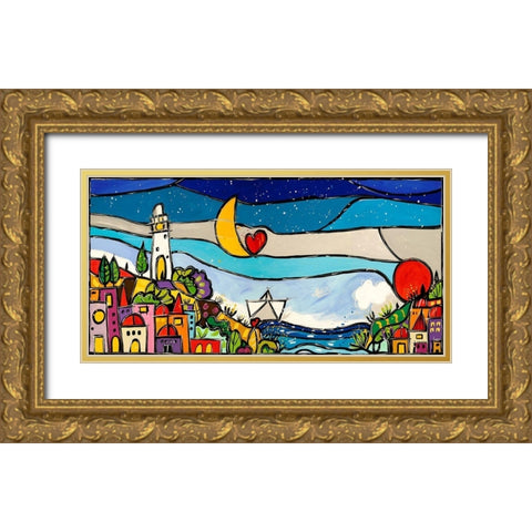 Tra di noi cE amore Gold Ornate Wood Framed Art Print with Double Matting by Wallas
