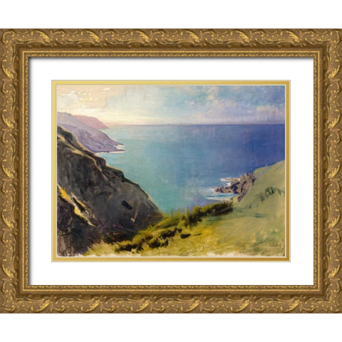 Cornish Headlands Gold Ornate Wood Framed Art Print with Double Matting by Thayer, Abbott Handerson