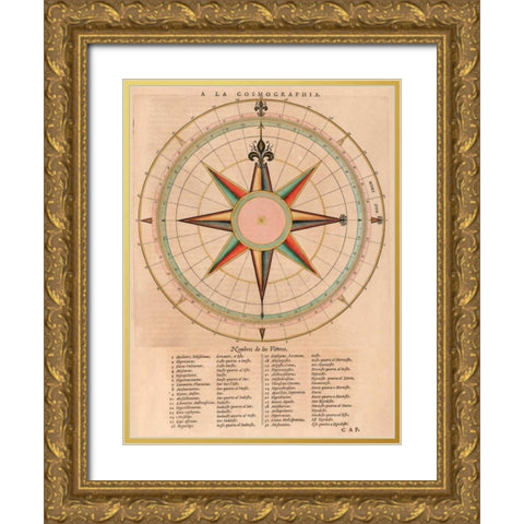 Nombre del los Vientos Gold Ornate Wood Framed Art Print with Double Matting by Anonymous