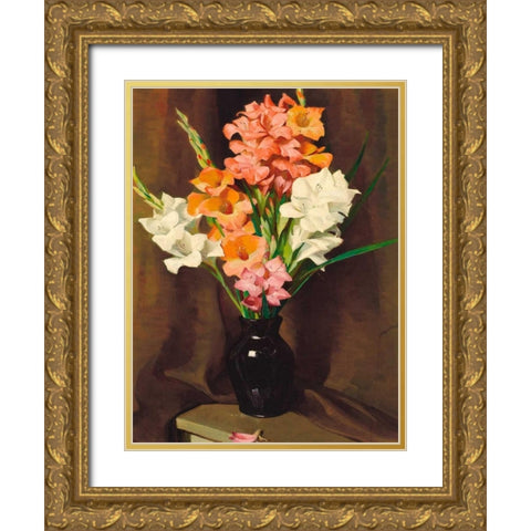 Vaso di fiori Gold Ornate Wood Framed Art Print with Double Matting by Dunton, William Herbert