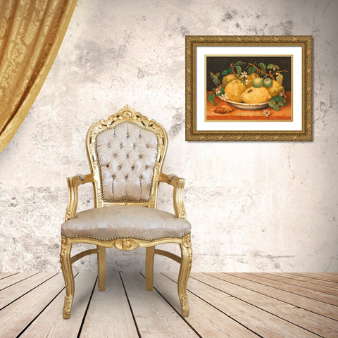 Natura morta con cedri Gold Ornate Wood Framed Art Print with Double Matting by Giovanna, Garzoni