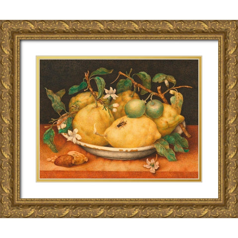 Natura morta con cedri Gold Ornate Wood Framed Art Print with Double Matting by Giovanna, Garzoni