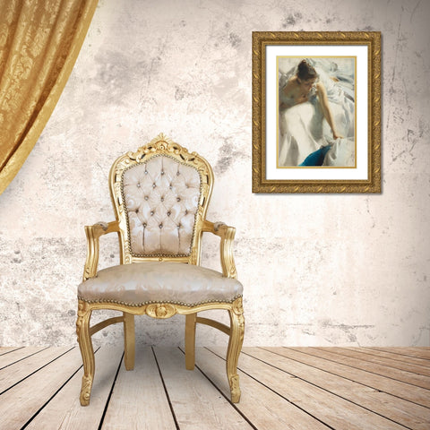 The Artists Wife Gold Ornate Wood Framed Art Print with Double Matting by Zorn, Anders