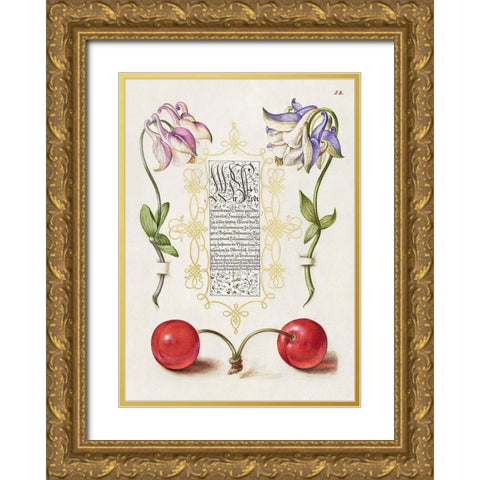 From the Model Book of Calligraphy-III Gold Ornate Wood Framed Art Print with Double Matting by Hoefnagel, Bocskay