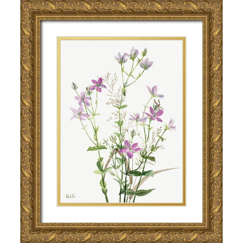 Sabbalia angularis-1880 Gold Ornate Wood Framed Art Print with Double Matting by Walcott, Mary Vaux