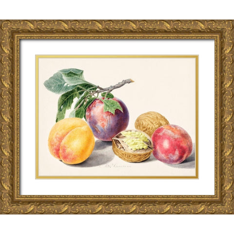 Fruits I Gold Ornate Wood Framed Art Print with Double Matting by van Huysum, Michiel