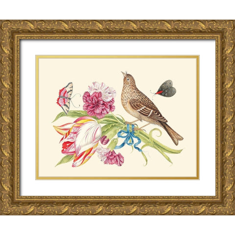Bouquet of carnations and tulip Gold Ornate Wood Framed Art Print with Double Matting by Anonymous