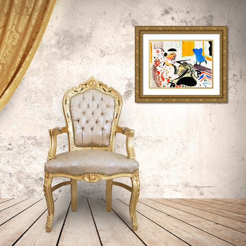 Calligraphic Interior Gold Ornate Wood Framed Art Print with Double Matting by Sayen, Henry Lyman