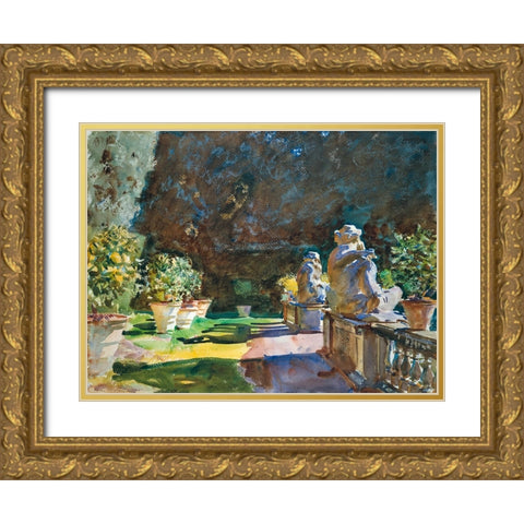 Villa di Marlia, Lucca Gold Ornate Wood Framed Art Print with Double Matting by Sargent, John Singer