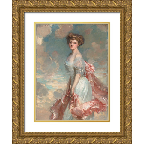 Miss Mathilde Townsend Gold Ornate Wood Framed Art Print with Double Matting by Sargent, John Singer