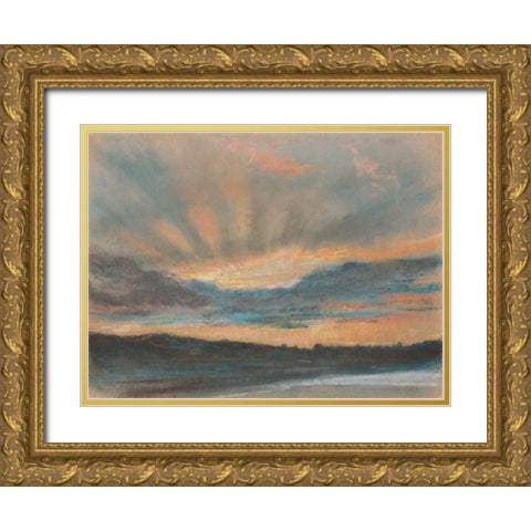 Sunset Gold Ornate Wood Framed Art Print with Double Matting by Delacroix, Eugene