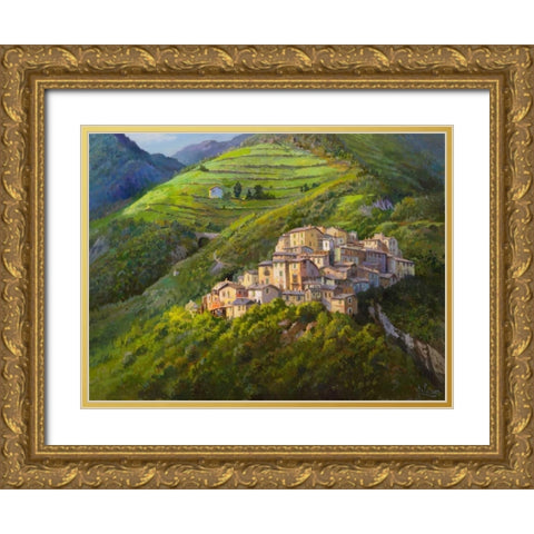 Villaggio sui monti Gold Ornate Wood Framed Art Print with Double Matting by Galasso, Adriano