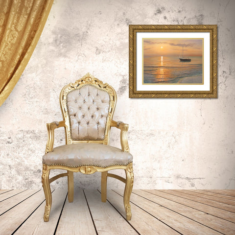 Mattino sul mare Gold Ornate Wood Framed Art Print with Double Matting by Galasso, Adriano