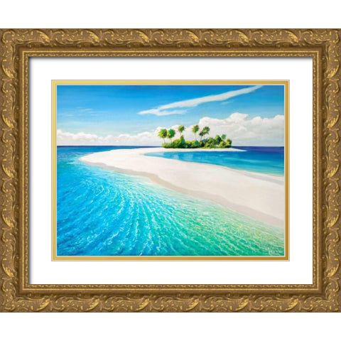 Isola tropicale Gold Ornate Wood Framed Art Print with Double Matting by Galasso, Adriano