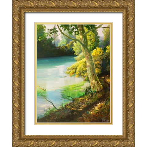 Sulla sponda del fiume Gold Ornate Wood Framed Art Print with Double Matting by Galasso, Adriano