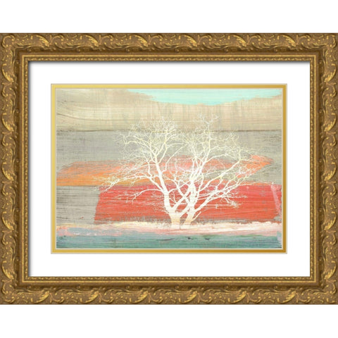Treescape 1 (Subdued) Gold Ornate Wood Framed Art Print with Double Matting by Alessio, Aprile