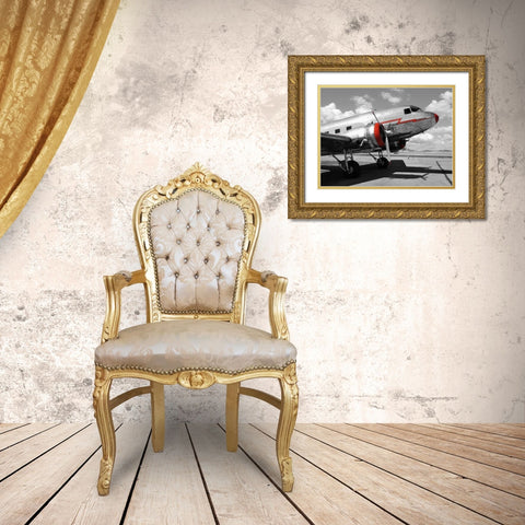 DC-3 Gold Ornate Wood Framed Art Print with Double Matting by Gasoline Images