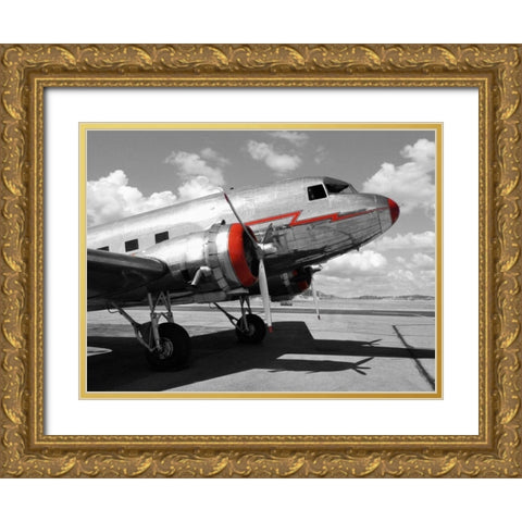 DC-3 Gold Ornate Wood Framed Art Print with Double Matting by Gasoline Images