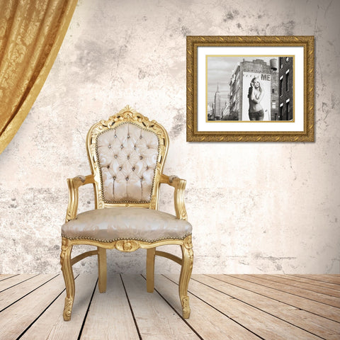 Billboards in Manhattan #2 Gold Ornate Wood Framed Art Print with Double Matting by Lauren, Julian