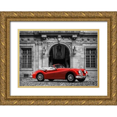 Luxury Car in front of Classic Palace Gold Ornate Wood Framed Art Print with Double Matting by Gasoline Images