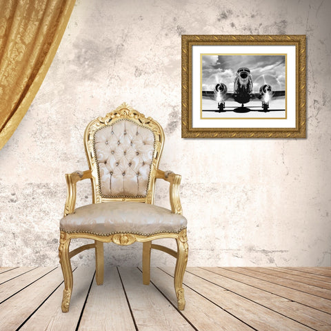 Airplaine taking off Gold Ornate Wood Framed Art Print with Double Matting by Gasoline Images