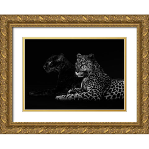 Brotherhood (detail) Gold Ornate Wood Framed Art Print with Double Matting by Lauren, Julian