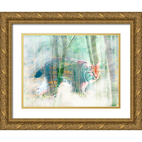 Silent Hunter Gold Ornate Wood Framed Art Print with Double Matting by Arlo Wren Photos