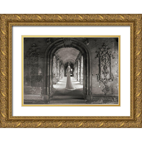 Under a Roman Colonnade Gold Ornate Wood Framed Art Print with Double Matting by Haute Photo Collection