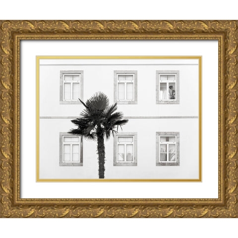 Hotel Room Gold Ornate Wood Framed Art Print with Double Matting by Lauren, Julian