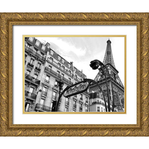 Metropolitain, Paris Gold Ornate Wood Framed Art Print with Double Matting by Pangea Images