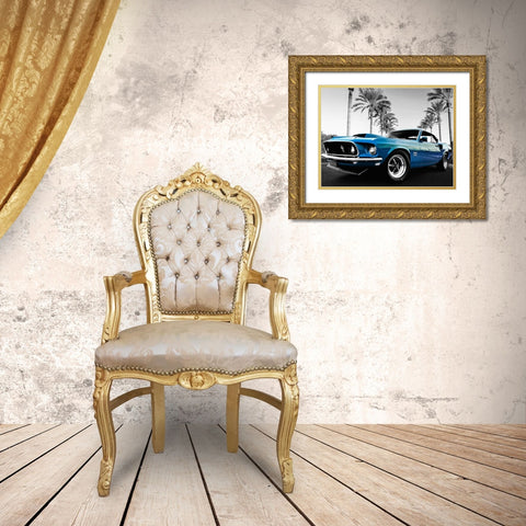 Blue Lightning, Santa Barbara, California Gold Ornate Wood Framed Art Print with Double Matting by Gasoline Images